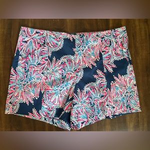 NWT Lilly Pulitzer Arabeth Stretch Shorts in Oyster Bay Blue/Miss Shell, Size 14